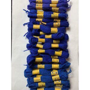 Vintage DMC Wool Yarn Laine Divisible 5 Meters Lot of 28 Dark Blue Purple